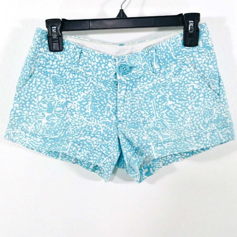 LILLY PULITZER Women's Size OO Shorley Blue Walsh Shorts Low Rise